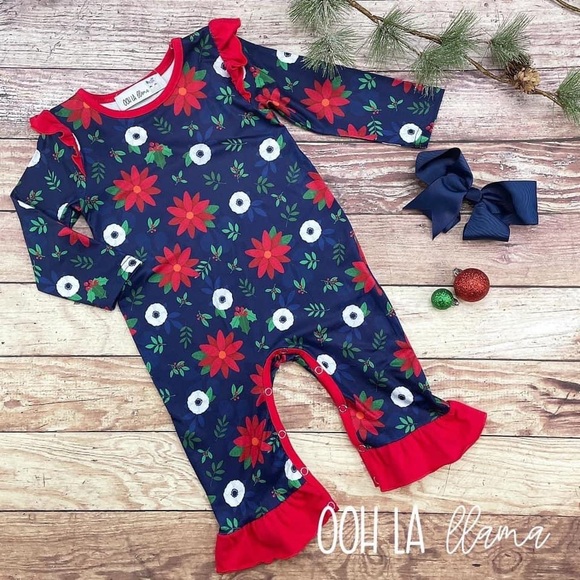 Ooh la llama Christmas Romper - Picture 1 of 1